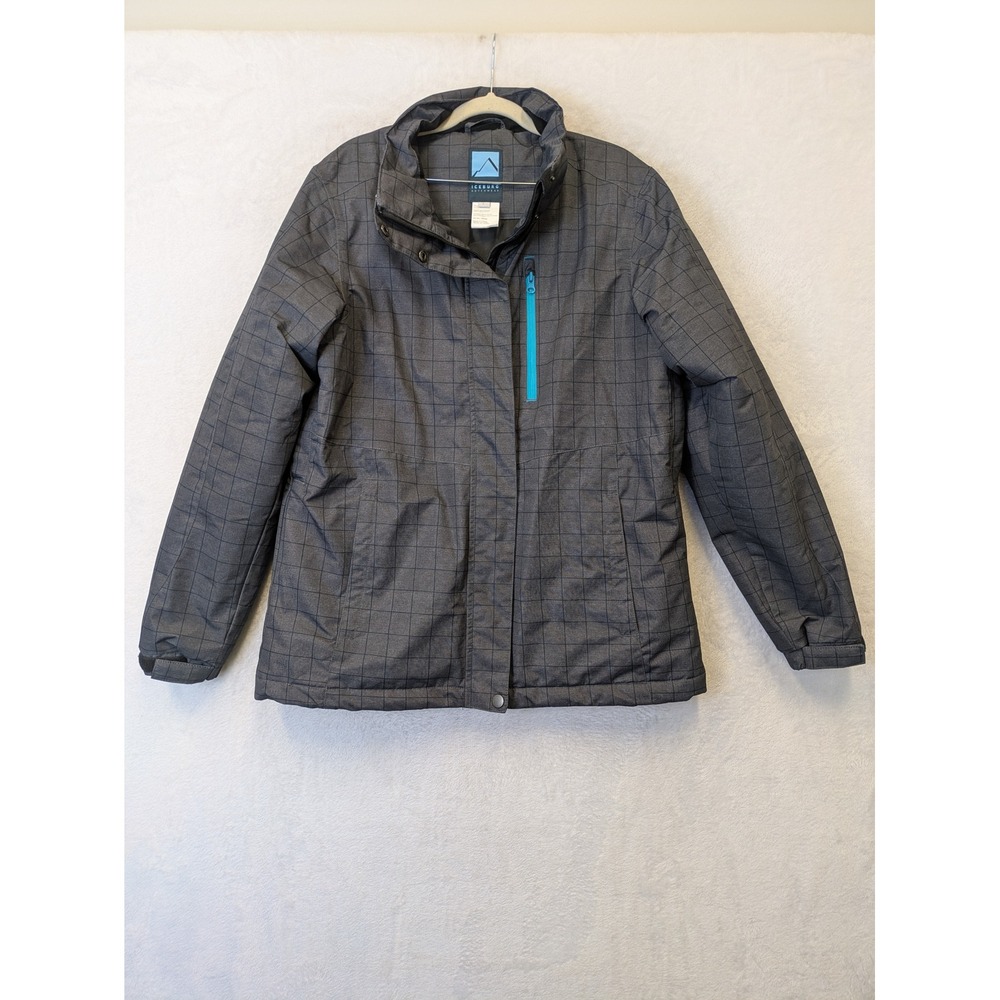 ICEBURG OUTERWEAR Men's Size L Gray‎ Plaid Insulated Jacket